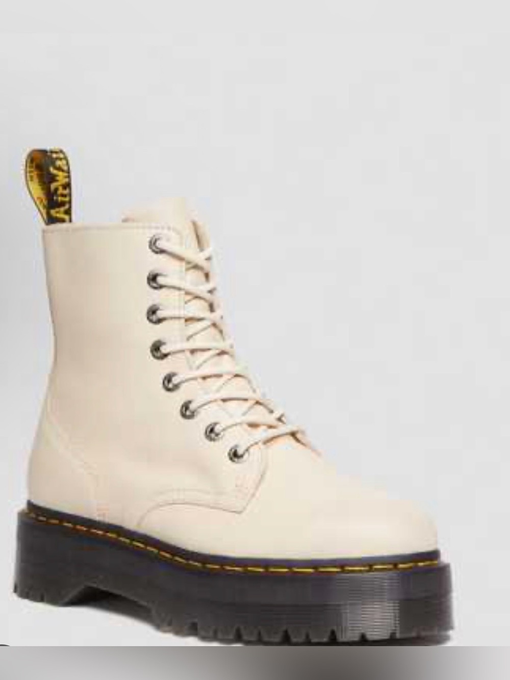 Dr. Martens Women’s 7 Cream Lace-Up Jadon Platform Ankle Boots
